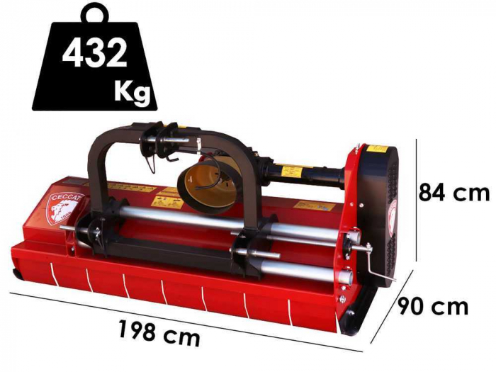 Tocator Vegetație Tractor Ceccato Trincione 380 T1400M, 140 cm [2]