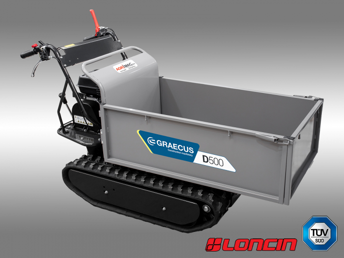 Transportor dumper senilat, 6.5 CP, 500kg, basculare mecanica, Graecus D500 [2]