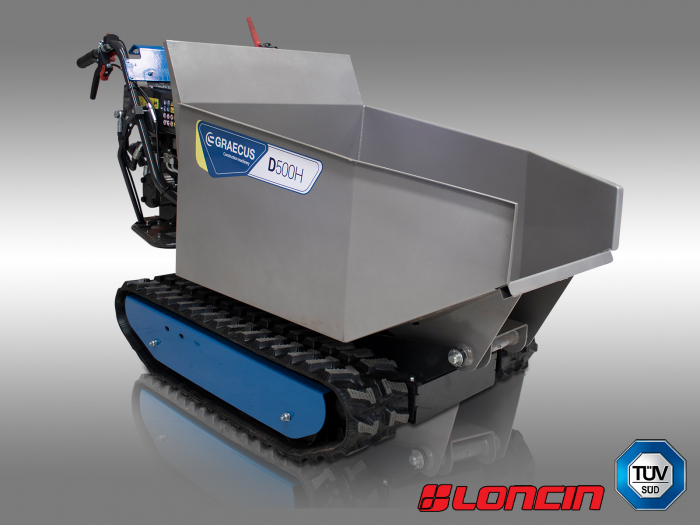Transportor dumper senilat, 9 CP, 500kg, basculare hidraulica, Graecus D500H [3]