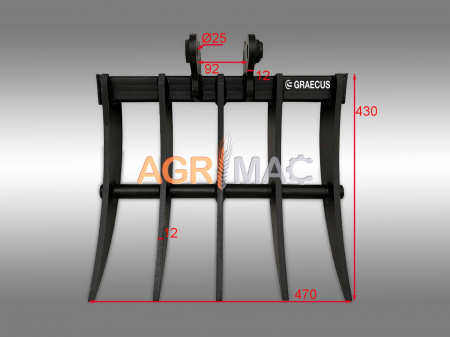 Furca potrivita pentru miniexcavatorele model EB10 sau EB12 Graecus [1]