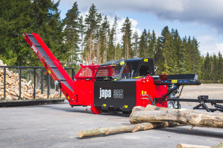 Japa 395 E – linie tăiere-despicare electrică cu motor 10 kW și pană 12,5 tone [3]