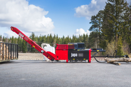 Japa 395 E – linie tăiere-despicare electrică cu motor 10 kW și pană 12,5 tone [2]