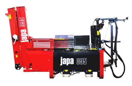 Japa 395 E – linie tăiere-despicare electrică cu motor 10 kW și pană 12,5 tone [1]