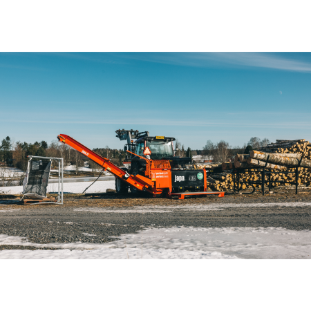 Japa 405 TR – Linie profesională la cardan tractor 10 kW pentru tăiere & despicare (12,5 tone), buștean 40 cm diametru [27]