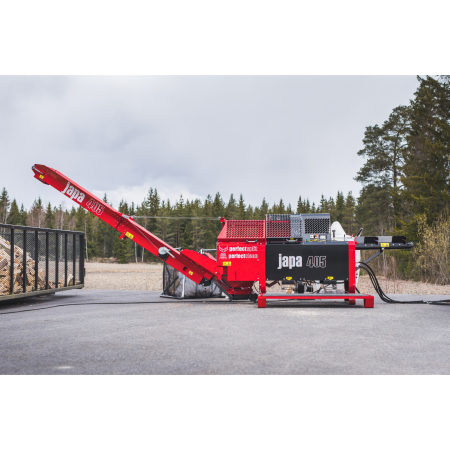 Japa 405 TR – Linie profesională la cardan tractor 10 kW pentru tăiere & despicare (12,5 tone), buștean 40 cm diametru [4]