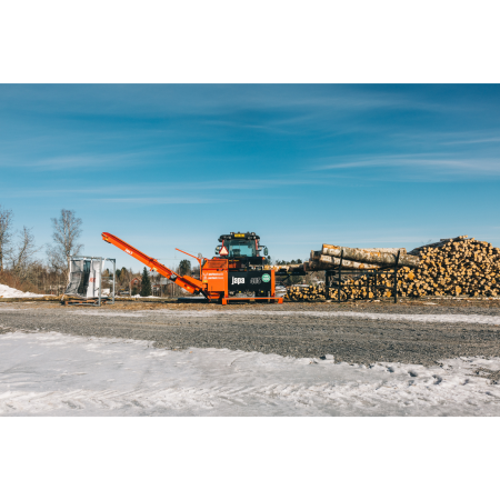 Japa 405 TR – Linie profesională la cardan tractor 10 kW pentru tăiere & despicare (12,5 tone), buștean 40 cm diametru [25]