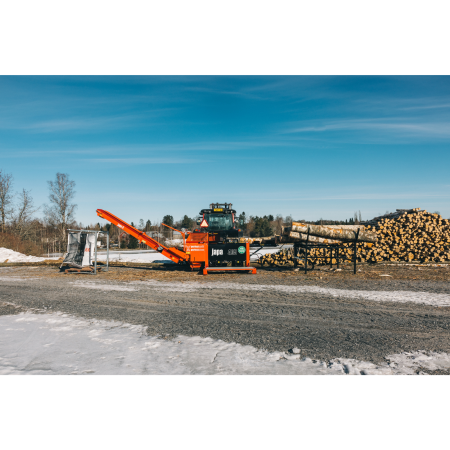 Japa 405 TR – Linie profesională la cardan tractor 10 kW pentru tăiere & despicare (12,5 tone), buștean 40 cm diametru [24]