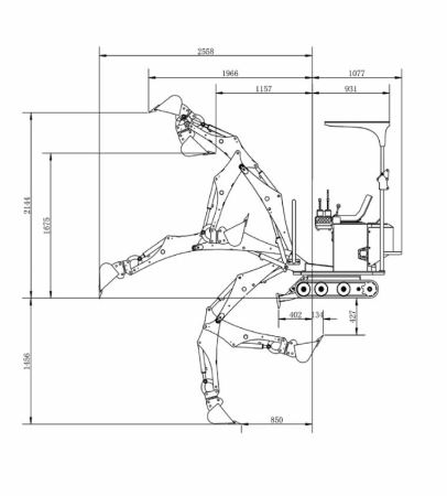 Miniexcavator EB07-BOOM – 700 kg, 70 cm, Motor Loncin 10 CP, Linie Hidraulică Ciocan, Cupă 400 mm [2]