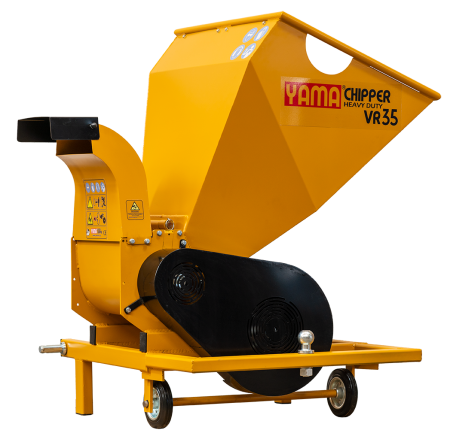 Tocatoare priza PTO tractor - Tocător crengi YAMACHIPPER VR35-PTO – acționare PTO, tăiere Ø 100 mm, evacuare burlan, cuțite reversibile