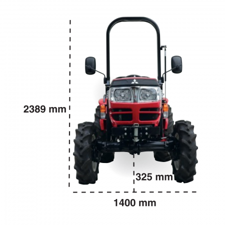 Mitsubishi MTU26R Turf – Tractor Diesel 24.7 CP, Roți Gazon, PTO 540/1000 rpm, Transmisie Sincronizată [1]
