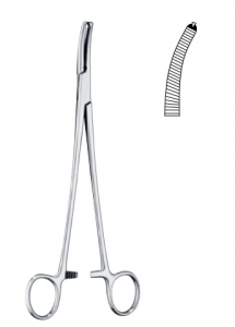 Pense disectie si ligatura - Pensa curba peritoneu Wertheim 220 mm