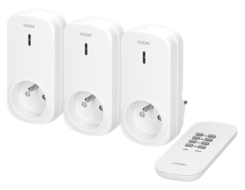 Set 3 prize wireless VIRONE RS-3(GS), 230V, 1000W, schuko, IP20, telecomanda, alb [1]