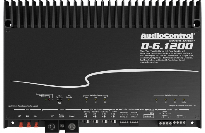 Amplificator auto AudioControl D-6.1200, 6 canale cu DSP integrat, 1200W RMS [4]
