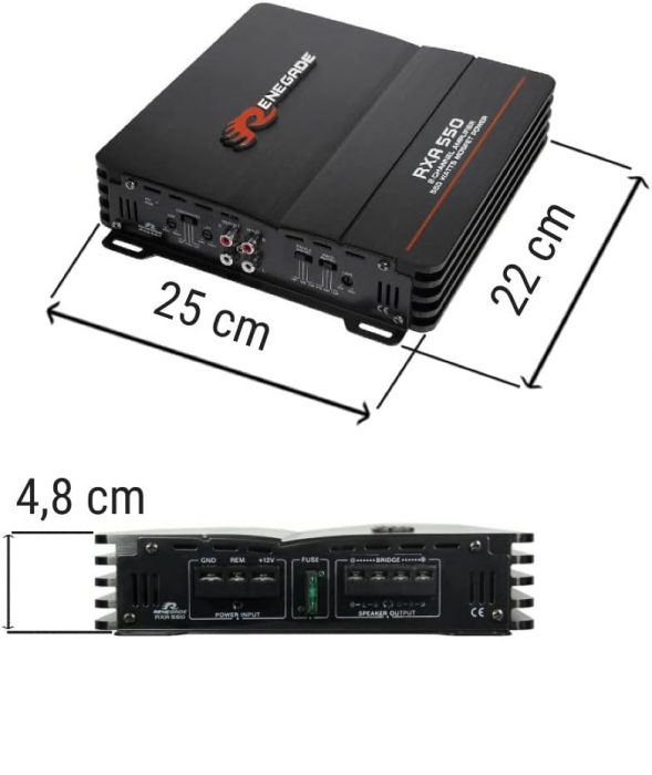 Amplificator auto Renegade RXA550, 2 canale, 270W RMS [3]