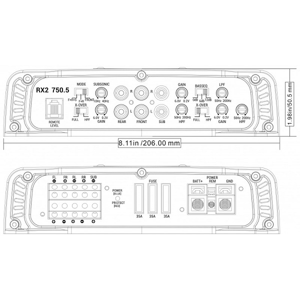 Amplificator auto Phoenix Gold RX Series RX2 750.5, 5 canale, 750W RMS [6]