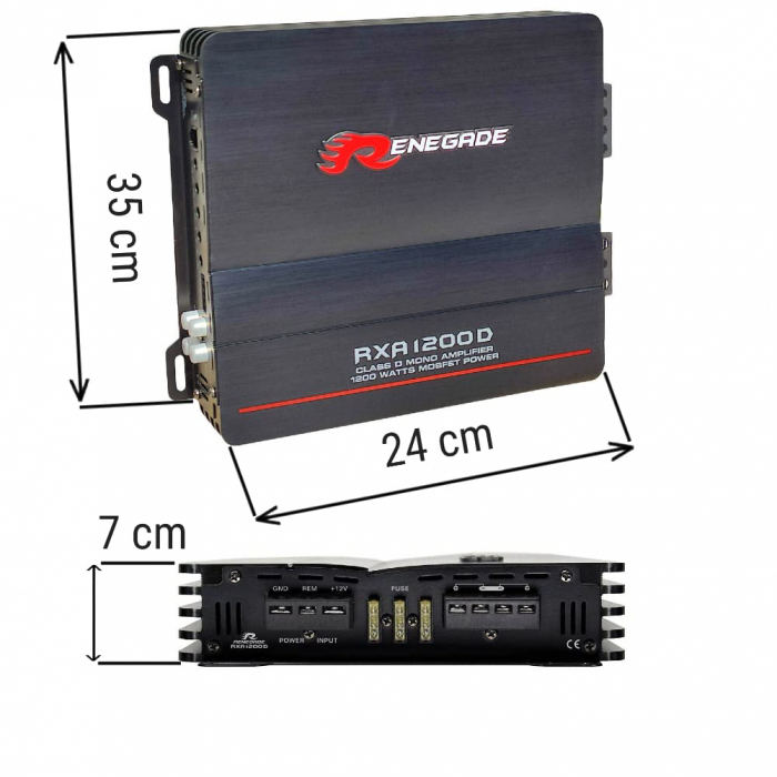 Amplificator auto Renegade RXA1200D, Mono, 600W RMS [3]
