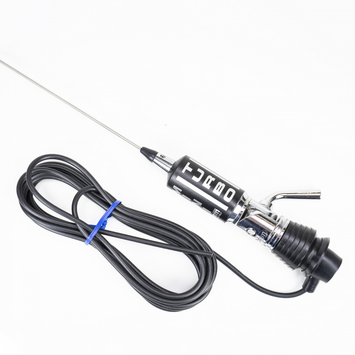 Antena CB LEMM MiniTurbo AT-1002, lungime 110 cm, castig 2dB, 26.5-27.5Mhz, 200W, cablu RG58 4m [3]