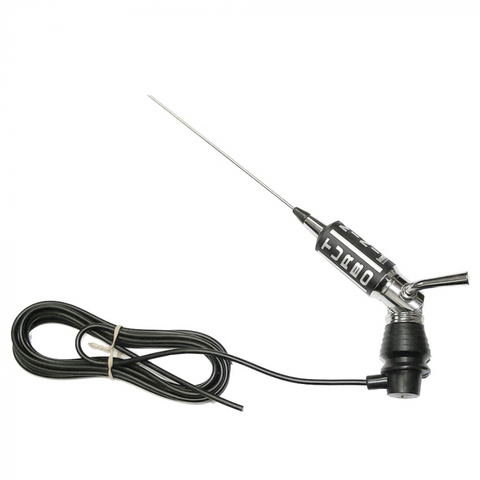 Antena CB LEMM MiniTurbo AT-1002, lungime 110 cm, castig 2dB, 26.5-27.5Mhz, 200W, cablu RG58 4m [4]