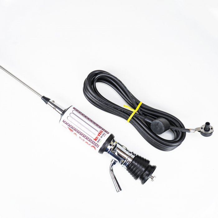 Antena CB LEMM TURBO IMPERO, alb, lungime 200 cm, castig 7dB, 26.5-28Mhz, 2500W, cablu RG58 4m [4]