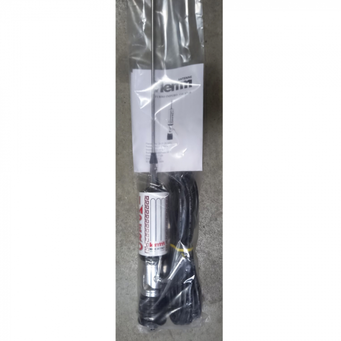 Antena CB LEMM TURBO IMPERO, alb, lungime 200 cm, castig 7dB, 26.5-28Mhz, 2500W, cablu RG58 4m [5]