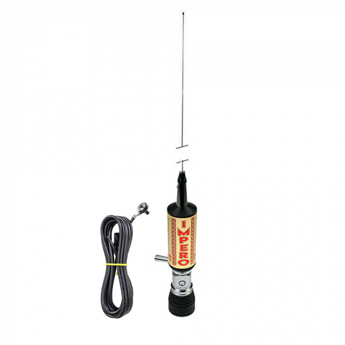 Antena CB LEMM TURBO IMPERO, Gold, lungime 200 cm, castig 7dB, 26.5-28Mhz, 2500W, cablu RG58 4m [3]