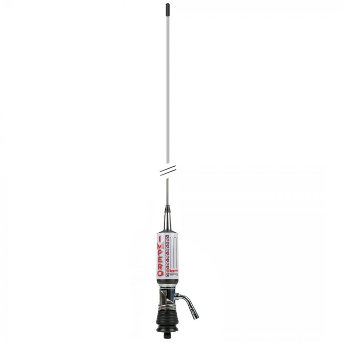 Antena CB LEMM TURBO IMPERO, Silver, lungime 200 cm, castig 7dB, 26.5-28Mhz, 2500W, cablu RG58 4m [5]