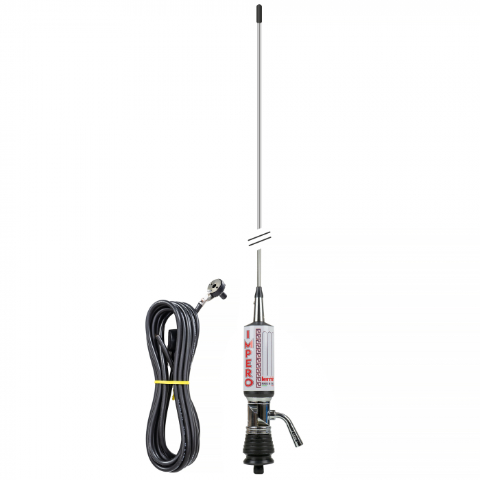 Antena CB LEMM TURBO IMPERO, Silver, lungime 200 cm, castig 7dB, 26.5-28Mhz, 2500W, cablu RG58 4m [4]