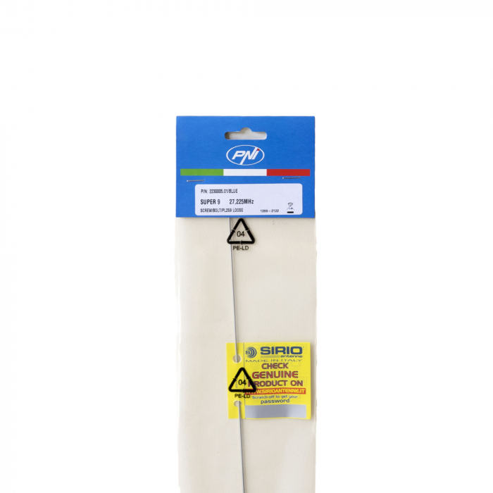 Antena CB PNI by Sirio SUPER 9 cu fluture, lungime 155 cm, 27 - 28.5 MHz, 250W, montura, cablu RG58 de 4m si mufa PL259 inclusa [8]