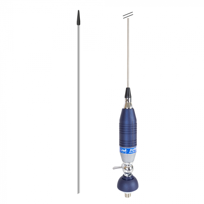 Antena CB PNI by Sirio SUPER 9 cu fluture, lungime 155 cm, 27 - 28.5 MHz, 250W, montura, cablu RG58 de 4m si mufa PL259 inclusa [3]