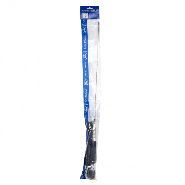 Antena CB PNI LED 1000 rabatabila, 100 cm lungime + cablu si montura fixa tip fluture, 26-30 MHz, 300 Watt, ilumineaza in timpul emisiei [3]