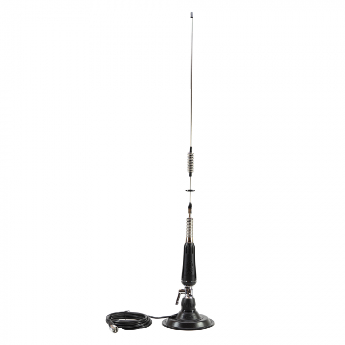 Antena CB PNI LED 850 rabatabila + Baza magnetica 145 mm, 85 cm lungime, 26-28 MHz, 300 Watt, ilumineaza in timpul emisiei, tip filet PL, fara accesorii [7]