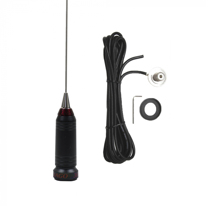 Antena CB PNI SUPER SANTIAGO 300, lungime 48 cm, 400W, cablu 3.6 m [8]