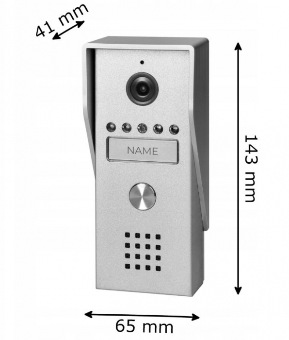 Videointerfon pentru o familie Vibell ORNO VI-VID-RO-1077, color, LCD 4.3", 16 sonerii, IP44, negru/gri [5]