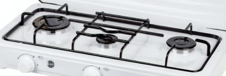Aragaz camping MPM SMILE-KN-03/1K, 3 ochiuri, 4,9 kW, 358 g / h, G30-37 mbar, emailat, alb [5]