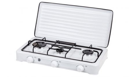 Aragaz camping MPM SMILE-KN-03/1K, 3 ochiuri, 4,9 kW, 358 g / h, G30-37 mbar, emailat, alb [4]
