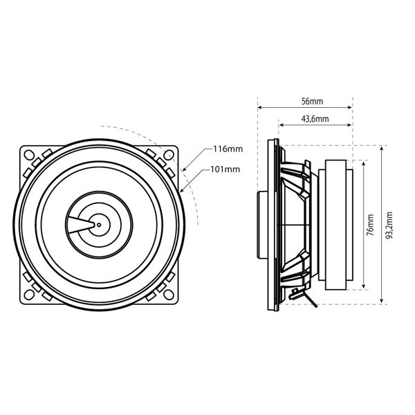 Boxe auto coaxiale MTX TX240C, 45W RMS, 10cm, 2 cai, set 2 difuzoare [4]
