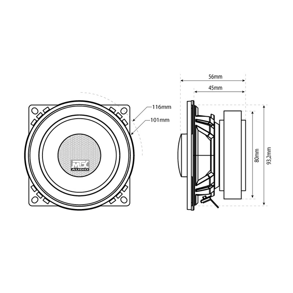 Boxe auto coaxiale MTX TX440C, 60W RMS, 10cm, 2 cai, set 2 difuzoare [5]