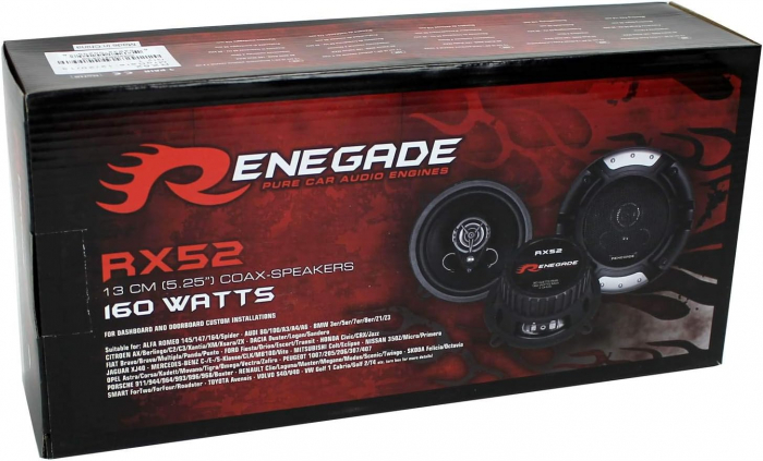 Boxe auto coaxiale Renegade RX52, 80W RMS, 13 cm, 2 caI, set 2 difuzoare [6]