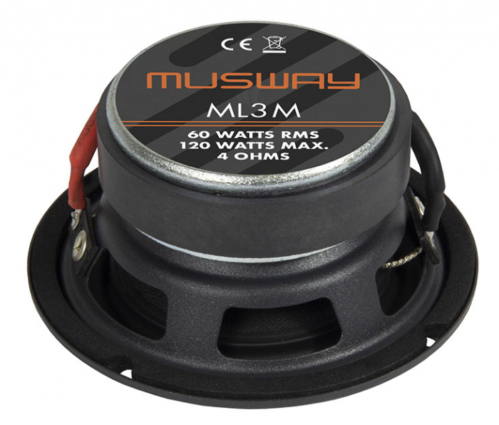 Boxe auto componente Musway ML6.3A, 100W RMS, 16.5 cm, 3 cai, set 2 difuzoare [3]