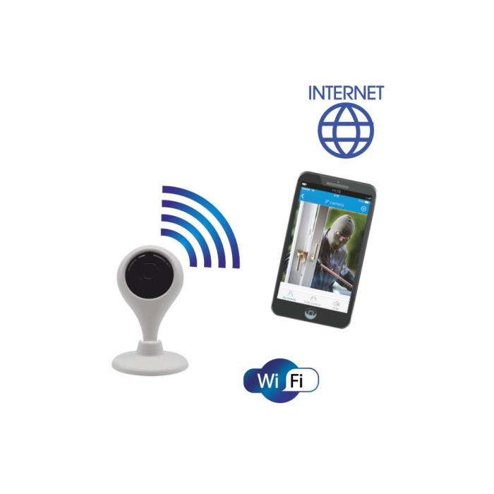Camera wireless IP ORNO OR-MT-GV-1808, interior, HD, 5V, IP20, iluminare noaptea, mini, alb [1]