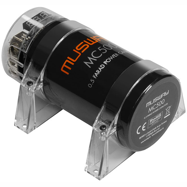 Condensator auto Musway MC500, 0.5 Farad, bloc de distributie integrat [2]