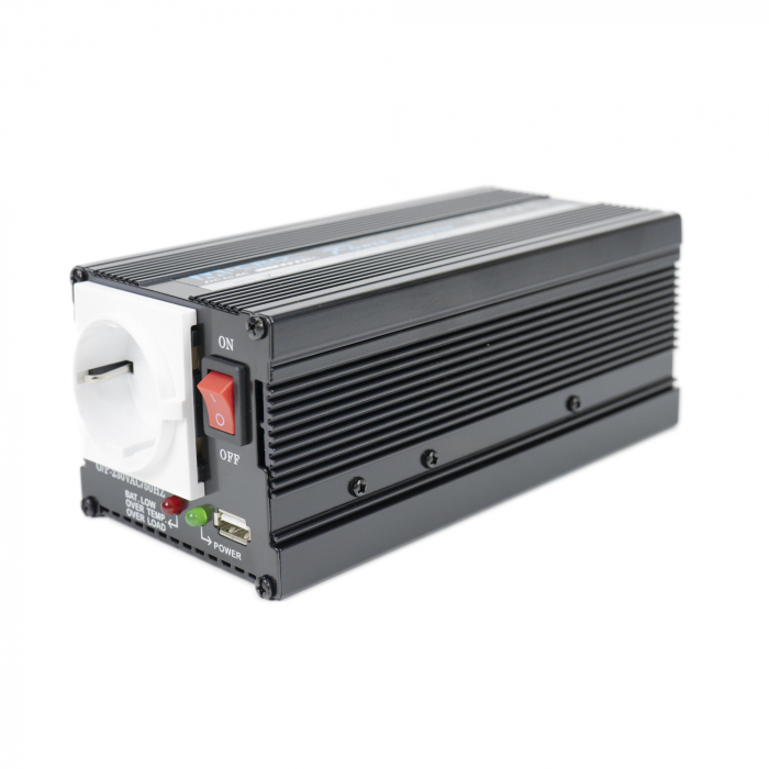 Invertor de tensiune President 400W alimentare 12V, iesire 230V, unda sinus modificata, mufa USB 5V 500mAh, cu clesti alimentare si mufa de bricheta inclus [2]