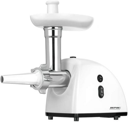 Masina de tocat MPM MMM-05, 650W, lama din otel inoxidabil, functie REVERSE, 3 site de taiere, accesoriu carnati, alb [5]