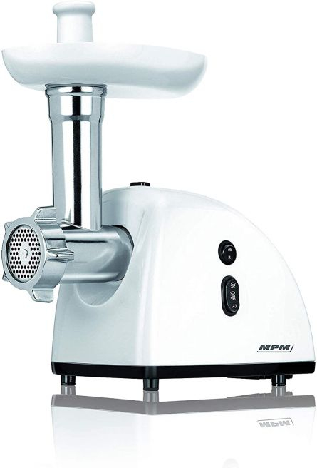 Masina de tocat MPM MMM-05, 650W, lama din otel inoxidabil, functie REVERSE, 3 site de taiere, accesoriu carnati, alb [4]