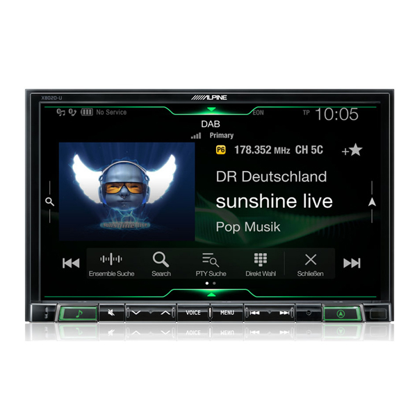 Multimedia player Alpine X802D-U, 4x50W, DVD, CD, FM, USB, Aux, Bluetooth, GPS, IPhone/IPod, Android [5]