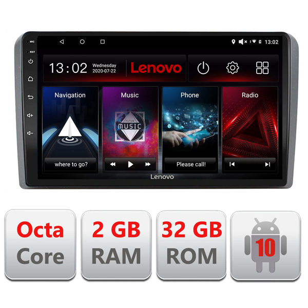 Navigatie dedicata Audi A3 2004 - 2014, Edotec EDT-E509, FM, Bluetooth, DSP, GPS, Wi-Fi, Android 10 [2]