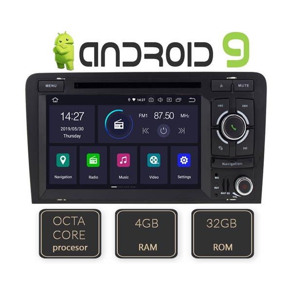 Navigatie dedicata Audi A3 2004 - 2014, Edotec EDT-G049-8CORE, FM, Bluetooth, GPS, Wi-Fi, Android 9 [2]