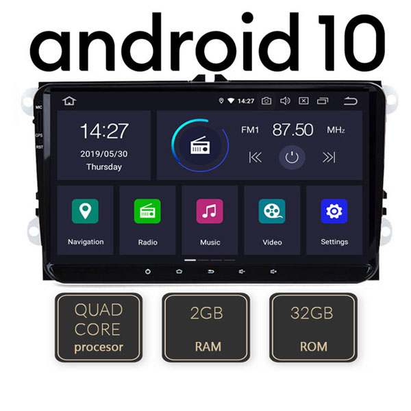 Navigatie dedicata VW, SKODA, SEAT, Edotec EDT-G306, FM, Bluetooth, GPS, Wi-Fi, Android 10 [2]
