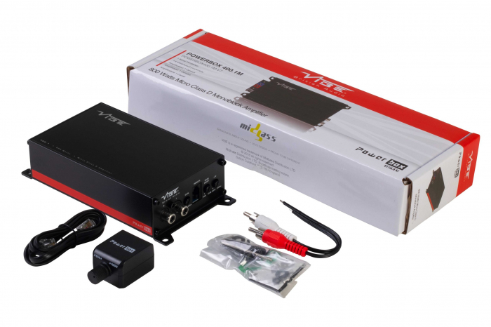 Pachet bass auto ESX Quantum QXB6, 250W RMS + Amplificator auto Vibe Power Box 400.1M-V7, Mono, 400W RMS + Kit cablu amplificator [6]