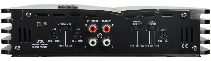 Pachet bass auto Renegade RXV1000, 250 W RMS + Amplificator auto Renegade RXA550, 2 canale, 270W RMS + Kit cablu amplificator [6]